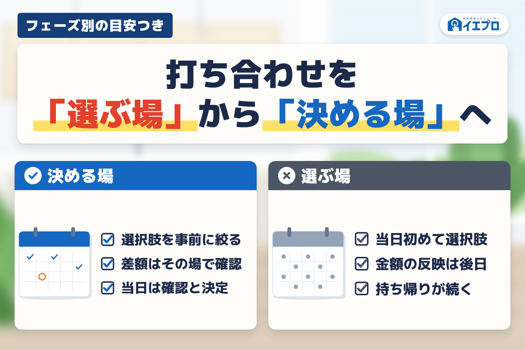 打ち合わせを「選ぶ場」から「決める場」へ