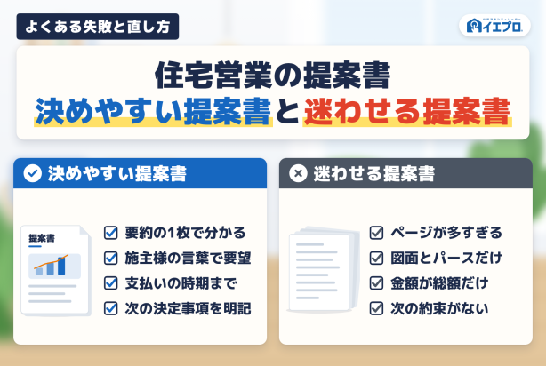 住宅営業の提案書の作り方｜新築住宅で施主様が決めやすい8つの構成と見せ方